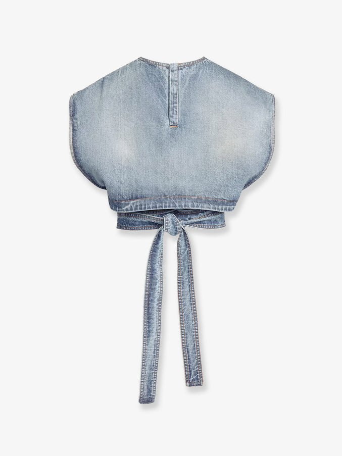 Alaia Belted Denim Top