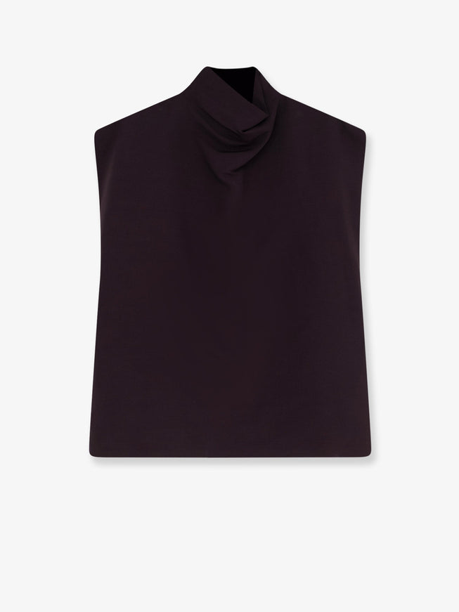 Alaia Paper And Viscose Top Aubergine