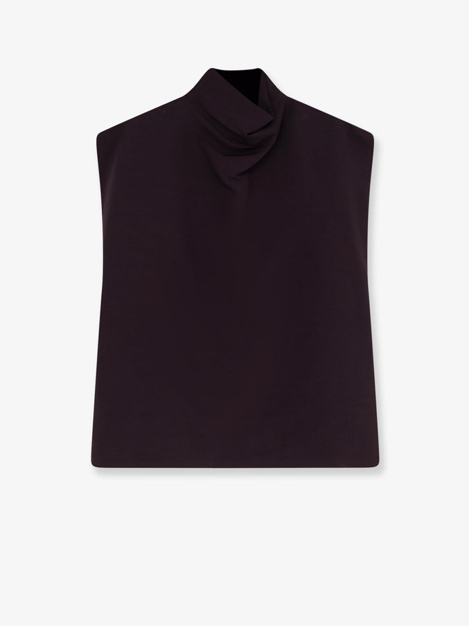 Alaia Paper And Viscose Top Aubergine