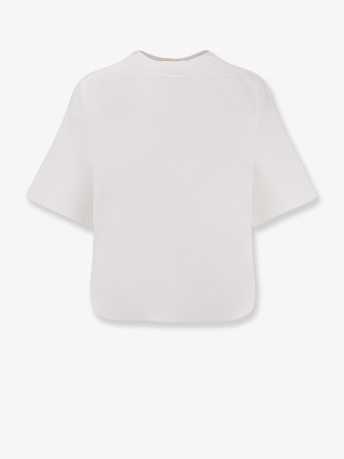 Alaia Boxy Cotton Blend T-Shirt Blanc