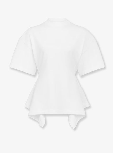 Alaia Paneled Cotton T-Shirt Blanc