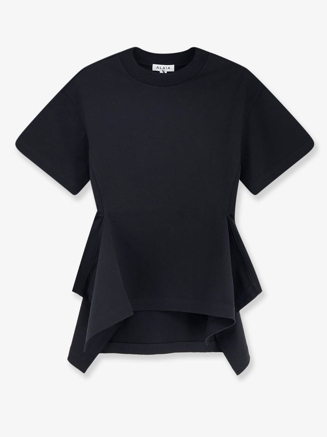 Alaia Paneled Cotton T-Shirt Noir
