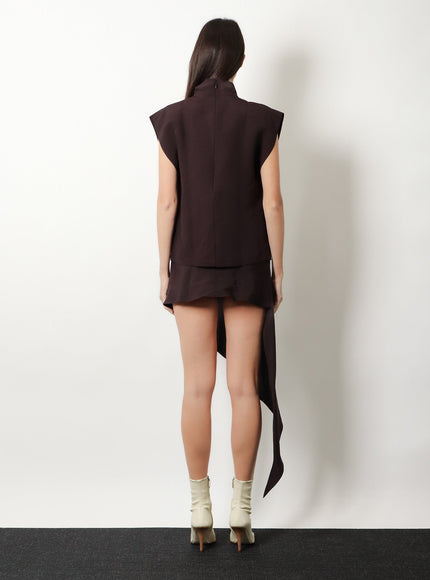 Alaia Asymmetric Paper And Viscose Skirt