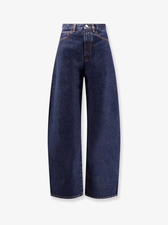 Alaia Round Blue Denim Jeans Dock Blue