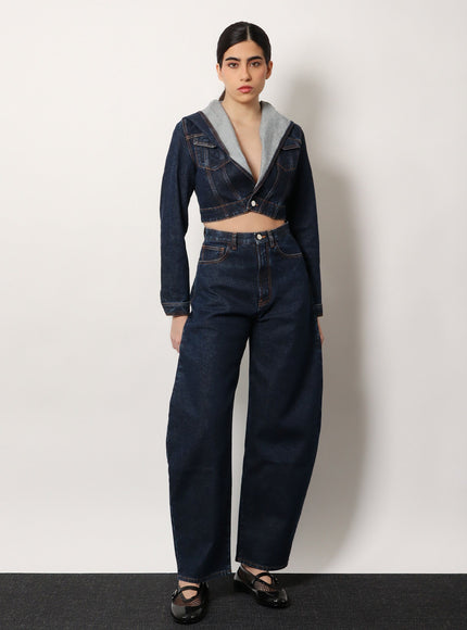Alaia Round Blue Denim Jeans