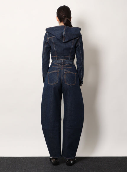 Alaia Round Blue Denim Jeans