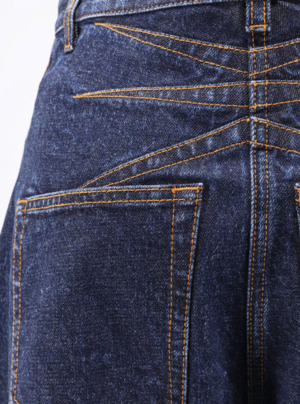 Alaia Round Blue Denim Jeans