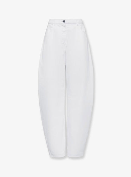 Alaia Curved Denim Trousers Blanc