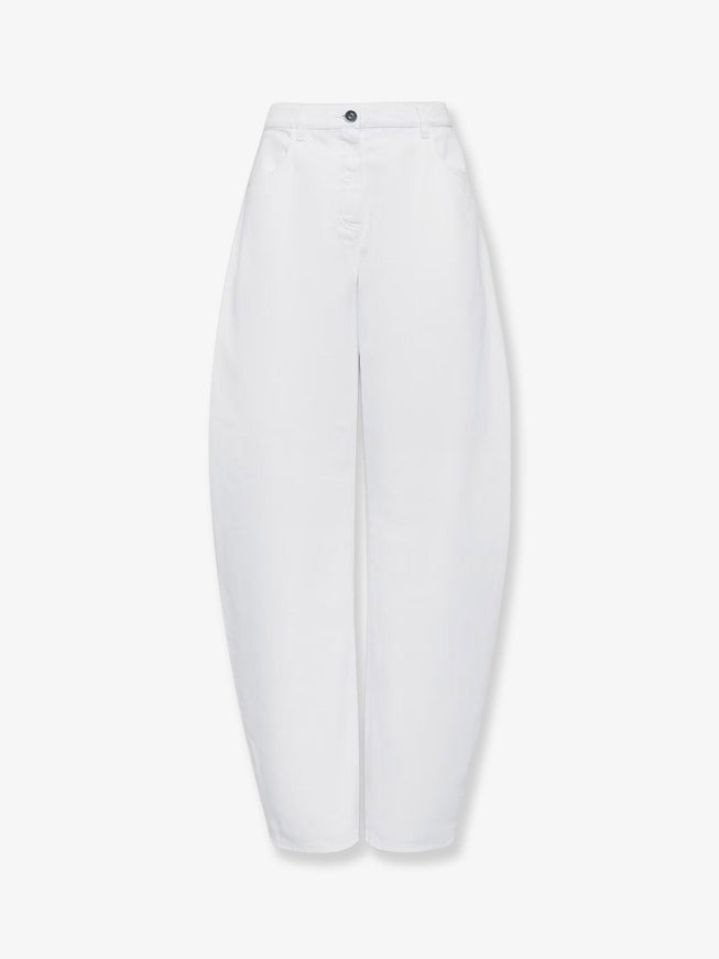 Alaia Curved Denim Trousers Blanc