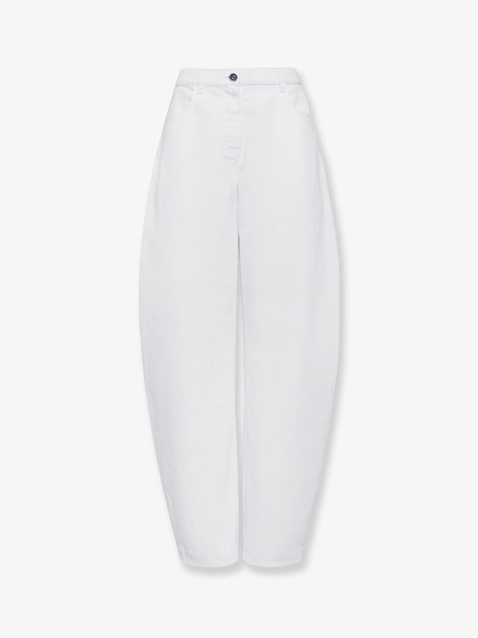 Alaia Curved Denim Trousers Blanc