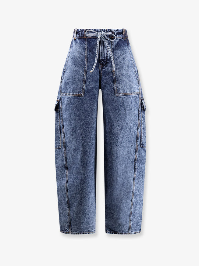Alaia Blue Denim Cargo Jeans Bleu Neige