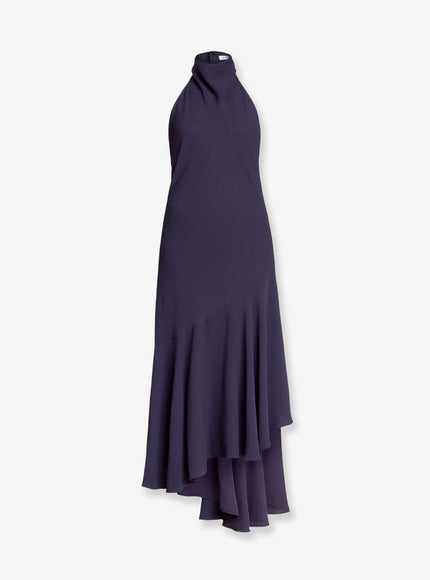 Alaia Asym Viscose Long Dress 38 Aubergine