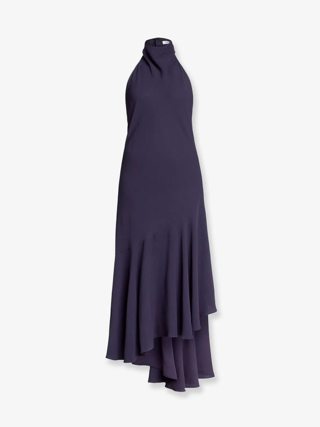 Alaia Asym Viscose Long Dress 38 Aubergine