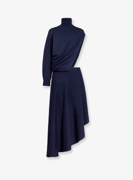 Alaia Cut-Out Virgin Wool Dress Minuit