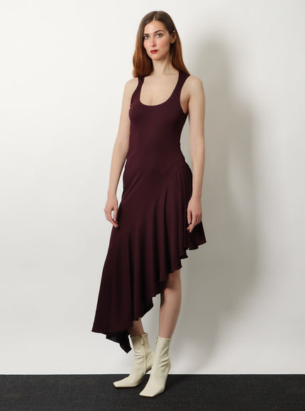 Alaia Long Asymmetrical Viscose Dress