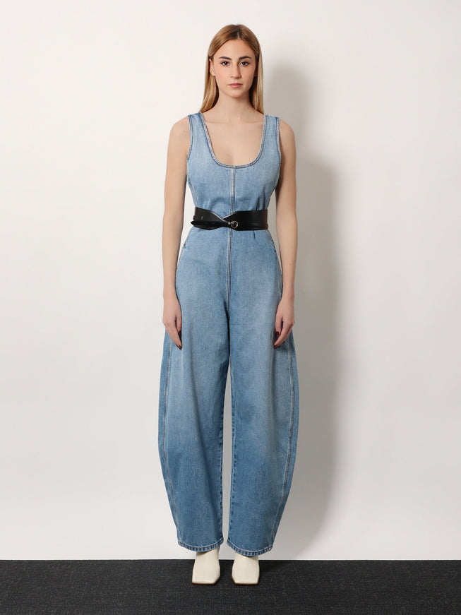 Alaia Round Denim Jumpsuit
