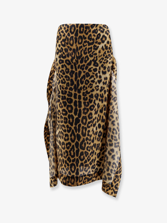 Alberta Ferretti Silk Skirt With Animal Print Fantasia