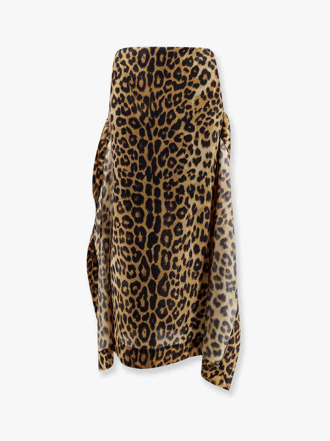 Alberta Ferretti Silk Skirt With Animal Print Fantasia