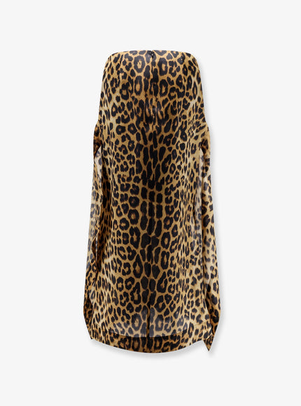 Alberta Ferretti Silk Skirt With Animal Print