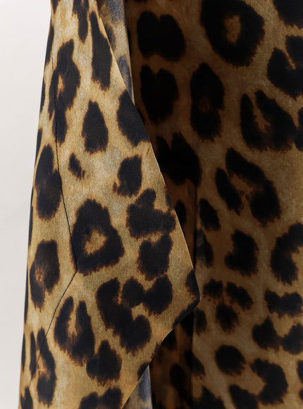 Alberta Ferretti Silk Skirt With Animal Print