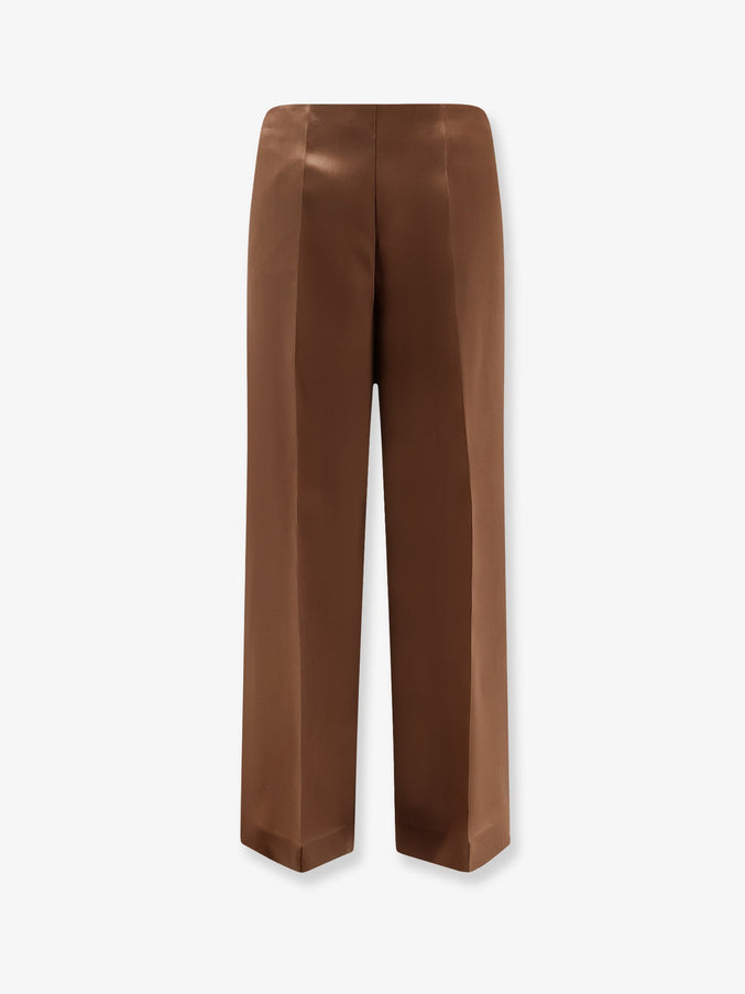 Alberta Ferretti Silk Trousers Marrone