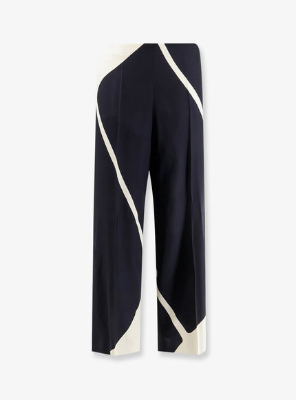 Alberta Ferretti Viscose Trousers With Bicolor Print Fantasia