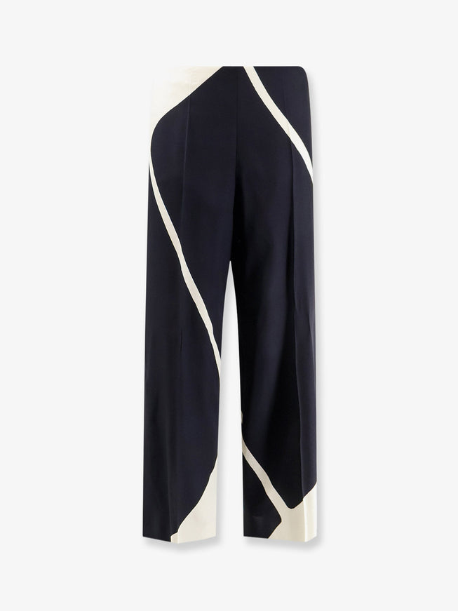 Alberta Ferretti Viscose Trousers With Bicolor Print Fantasia