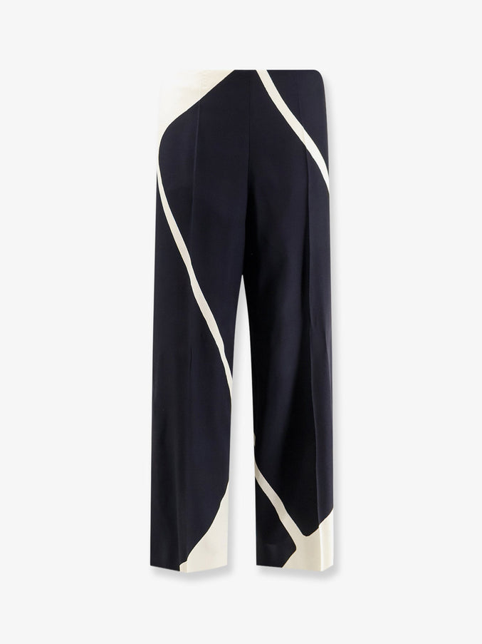 Alberta Ferretti Viscose Trousers With Bicolor Print Fantasia