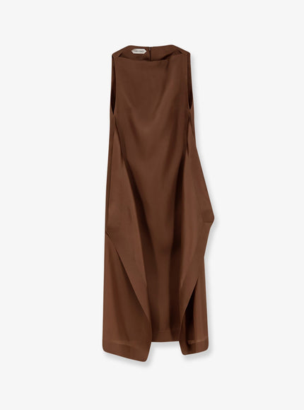 Alberta Ferretti Silk Long Dress Marrone
