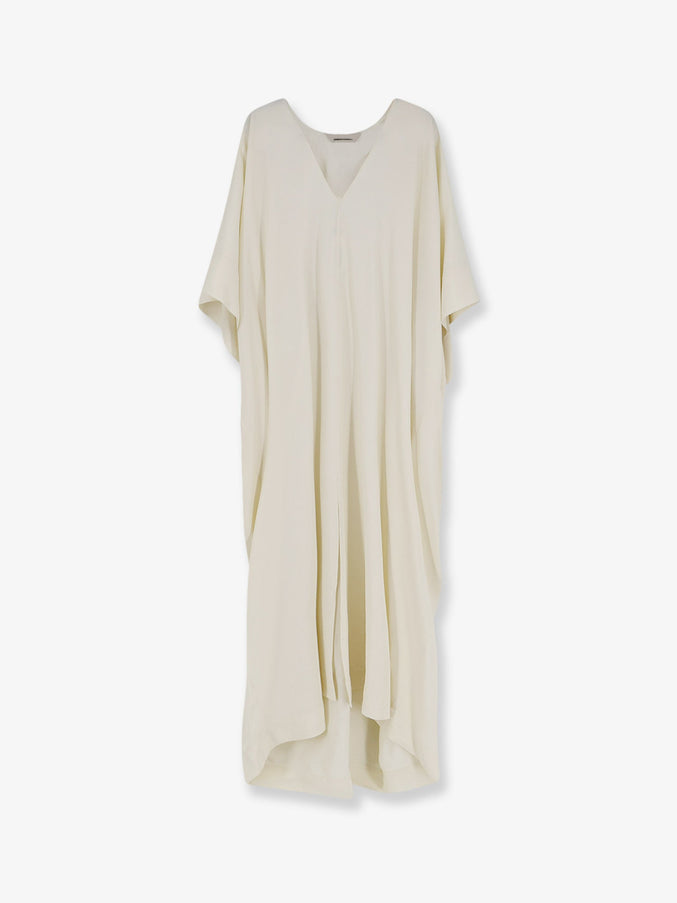 Alberta Ferretti Viscose Long Dress S Avorio
