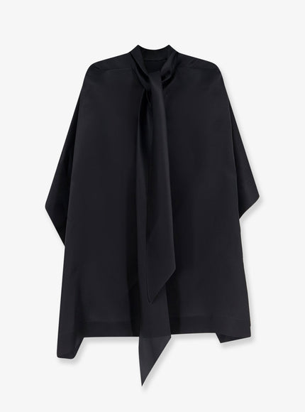 Alberta Ferretti Silk Cape Nero