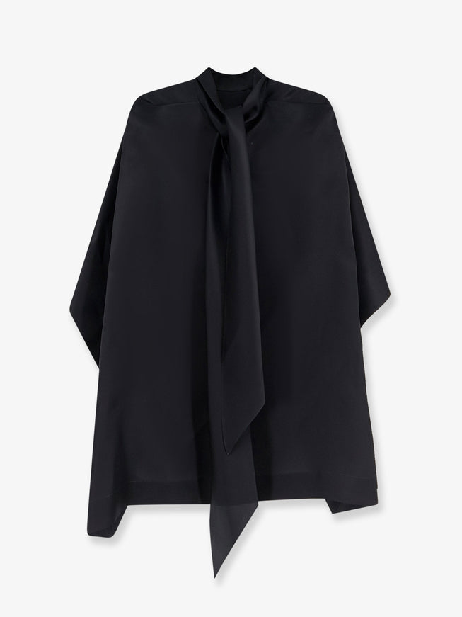 Alberta Ferretti Silk Cape Nero