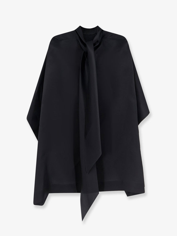 Alberta Ferretti Silk Cape Nero