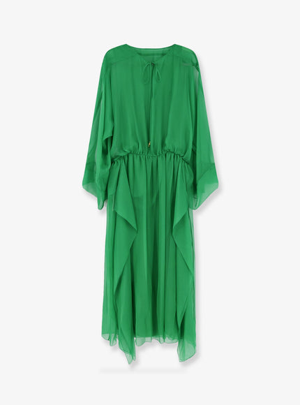 Alberta Ferretti Silk Long Dress Verde