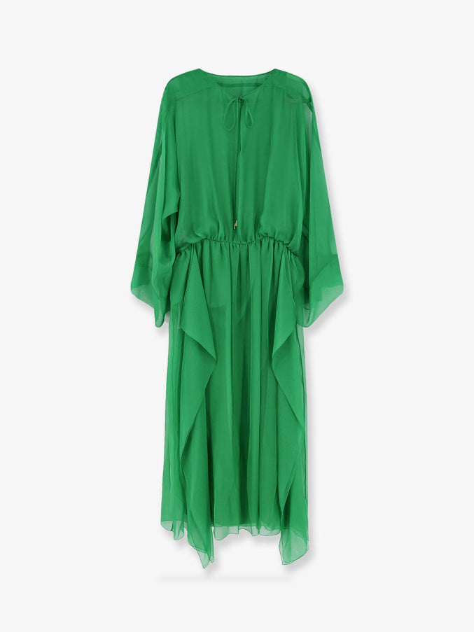 Alberta Ferretti Silk Long Dress Verde
