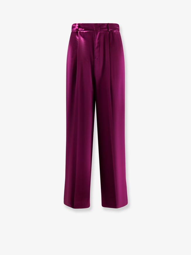 Alberta Ferretti Satin Trousers With Pinces Viola