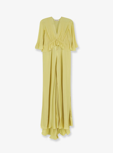 Alberta Ferretti Satin Long Dress Giallo