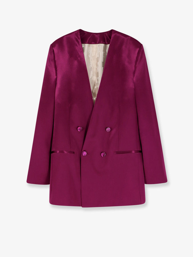 Alberta Ferretti Satin Blazer Viola