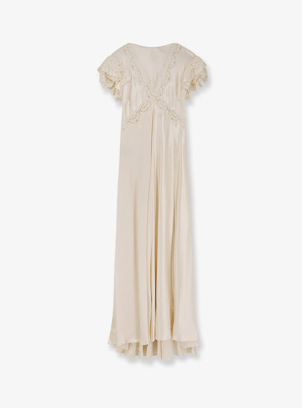 Alberta Ferretti Viscose Long Dress Bianco