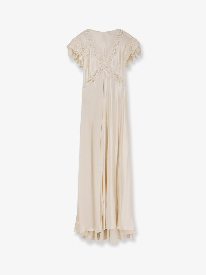 Alberta Ferretti Viscose Long Dress Bianco