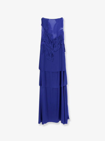 Alberta Ferretti Satin Long Dress