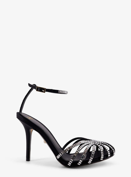 Alevi` Penelope Sandals With Crystals Satin Black
