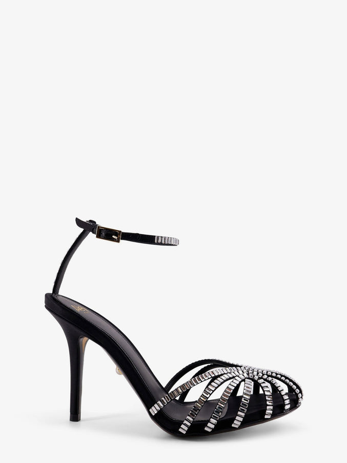 Alevi` Penelope Sandals With Crystals Satin Black