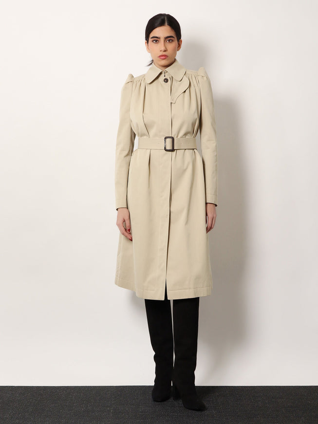 Alexander Mcqueen Cotton Trench With Puff Sleeves