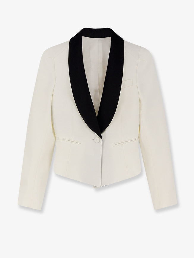 Alexander Mcqueen Wool Blazer With Satin Lapel Soft White