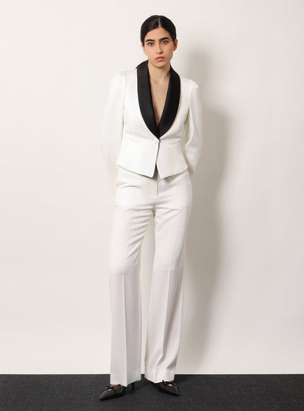 Alexander Mcqueen Wool Blazer With Satin Lapel