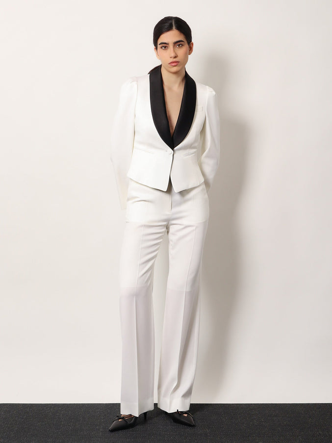 Alexander Mcqueen Wool Blazer With Satin Lapel