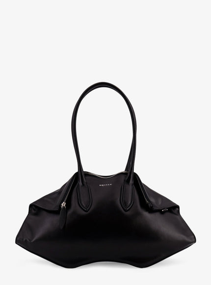 Alexander Mcqueen Manta Leather Shoulder Bag Uni Black Silver