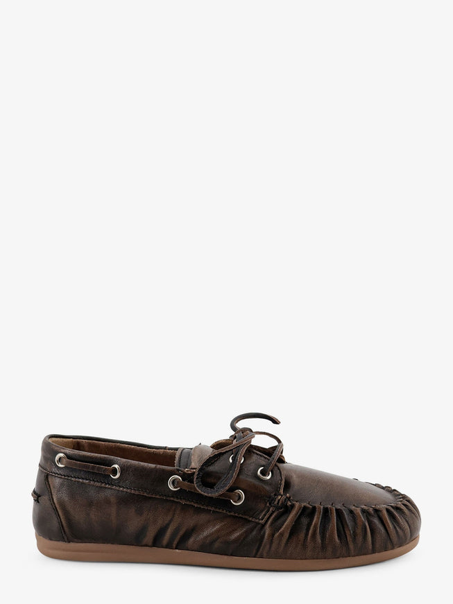 Alohas Used-Effect Leather Loafers Brown