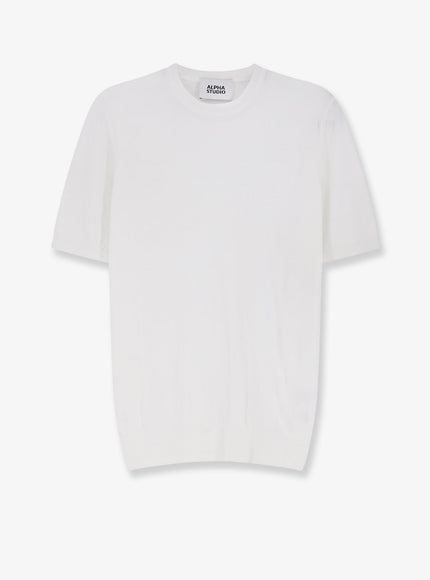 Alpha-Studio Cotton Sweater Bianco